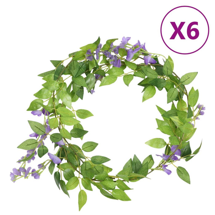 Ghirlande Fiori Artificiali 6 pz Viola 200cm 359072