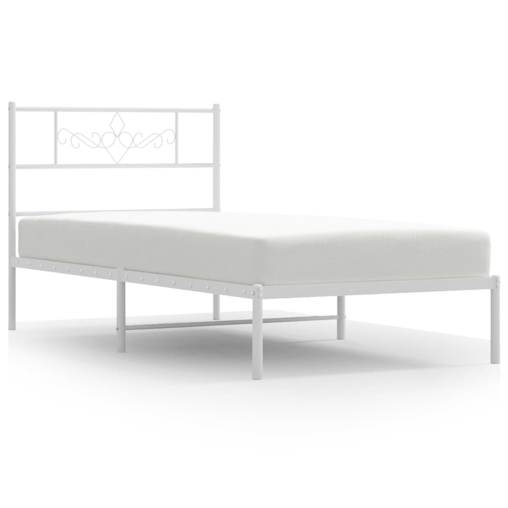 Giroletto con Testiera Metallo Bianco 107x203 cm 355312