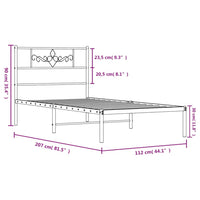 Giroletto con Testiera Metallo Bianco 107x203 cm 355312