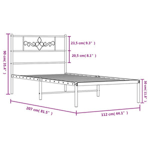 Giroletto con Testiera Metallo Bianco 107x203 cm 355312