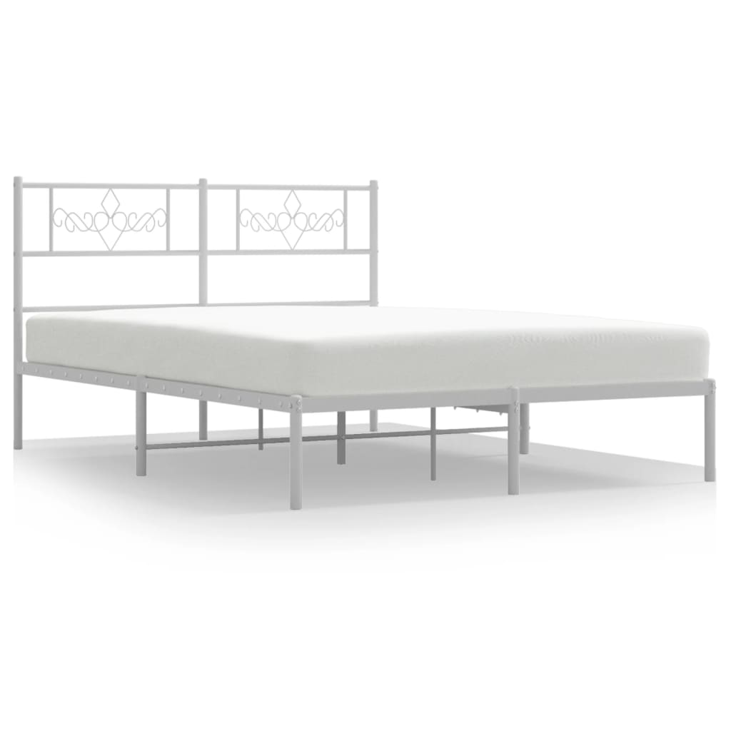 Giroletto con Testiera in Metallo Bianco 120x200 cm 355314