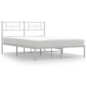 Giroletto con Testiera Metallo Bianco 140x190 cm 355316