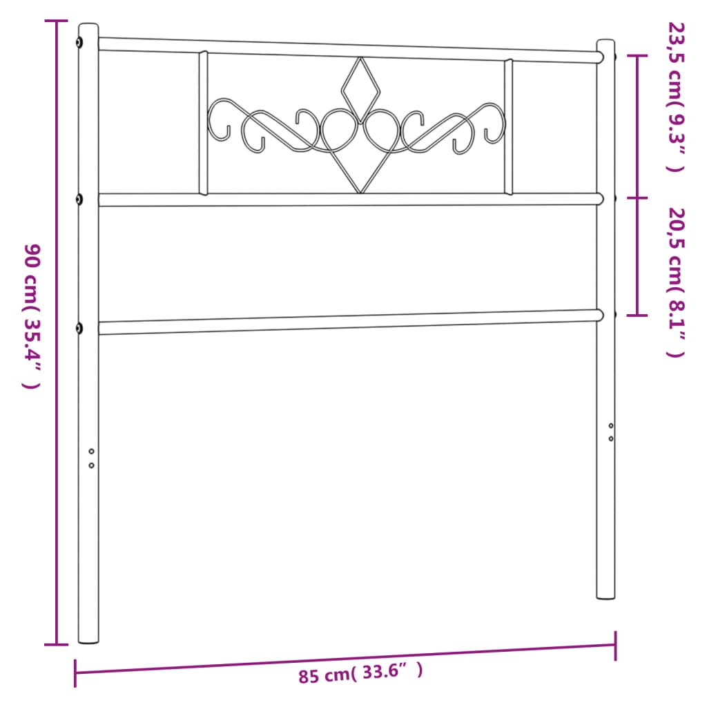 Testiera in Metallo Bianco 80 cm 355343