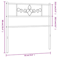 Testiera in Metallo Bianco 80 cm 355343