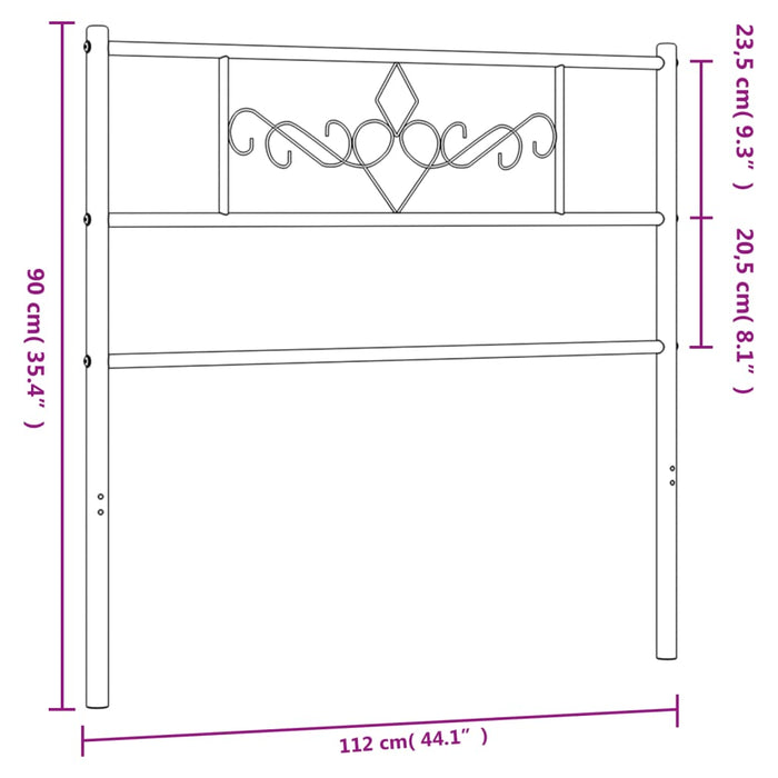 Testiera in Metallo Bianco 107 cm 355346