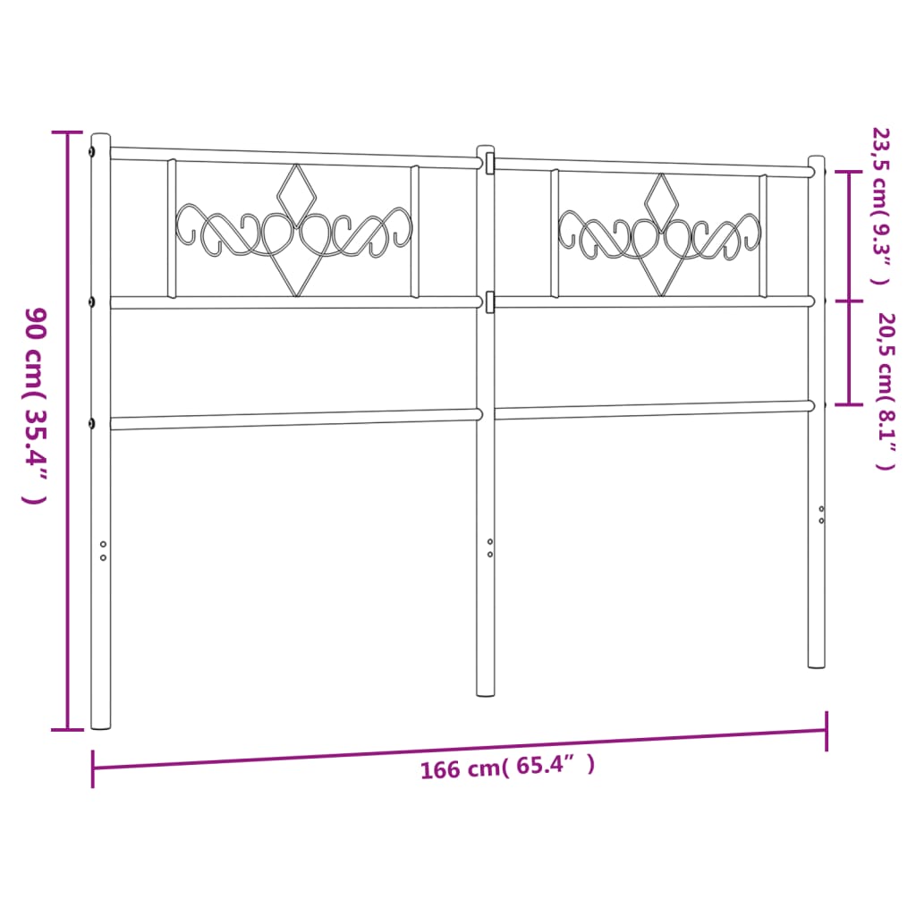 Testiera in Metallo Bianco 160 cm 355351