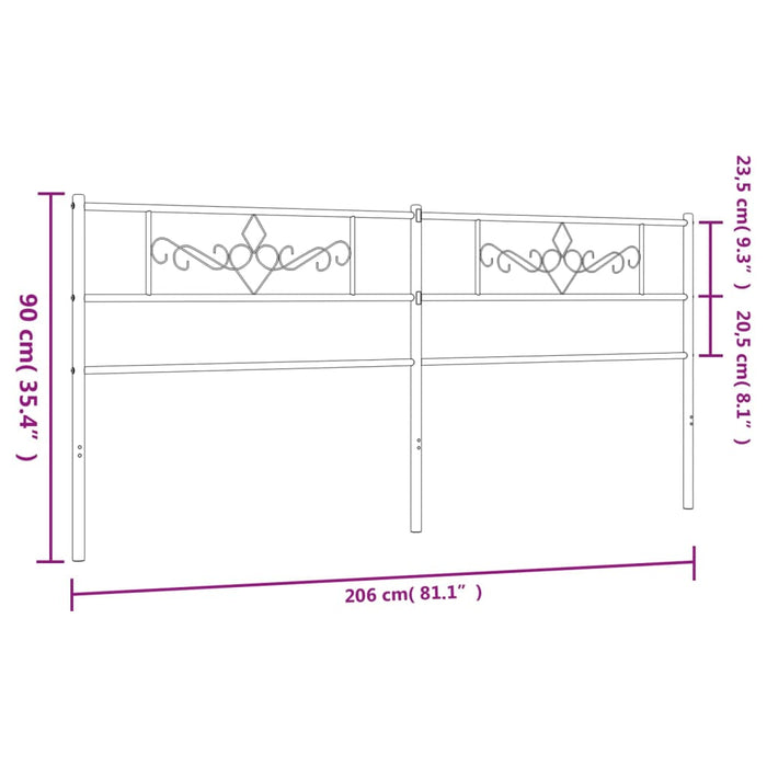 Testiera in Metallo Bianco 200 cm 355354