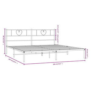 Giroletto con Testiera in Metallo Nero 200x200 cm 355470