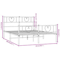 Giroletto con Testiera e Pediera Metallo Nero 120x200 cm 355479