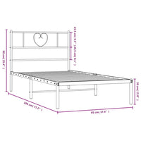 Giroletto con Testiera Metallo Bianco 90x190 cm 355504