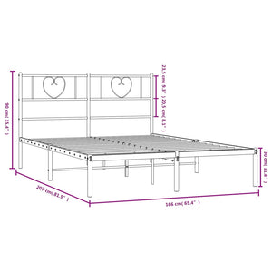 Giroletto con Testiera Metallo Bianco 160x200 cm 355515