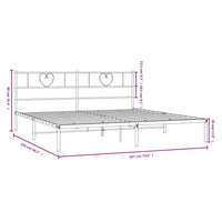 Giroletto con Testiera Metallo Bianco 183x213 cm 355517