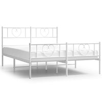 Giroletto con Testiera e Pediera Metallo Bianco 140x200 cmcod mxl 77324