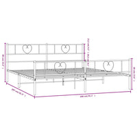 Giroletto con Testiera e Pediera Metallo Bianco 200x200 cm 355537