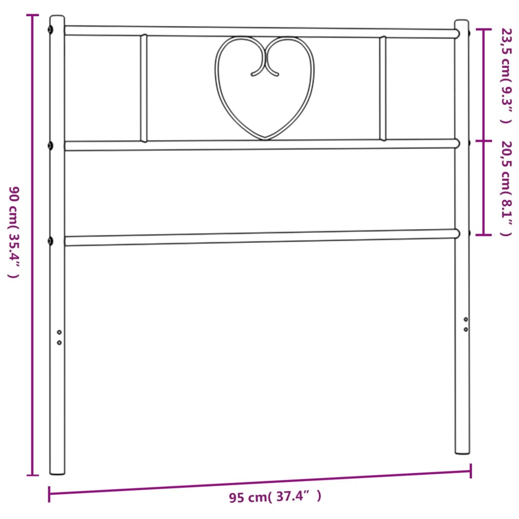 Testiera in Metallo Bianco 90 cm 355540