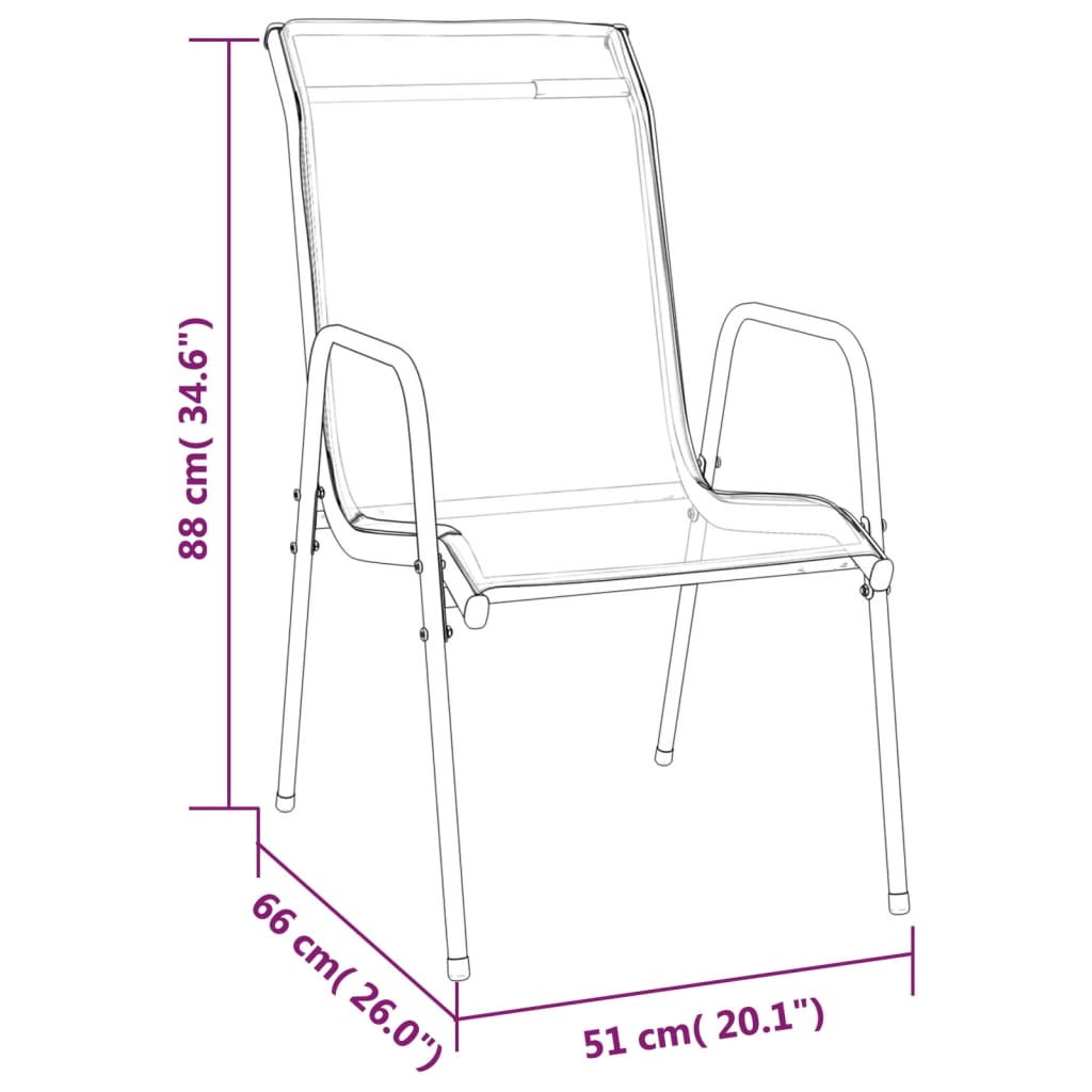 Set da Pranzo da Giardino 7 pz Nero in Acciaio e Textilene 3200679