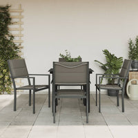 Set da Pranzo da Giardino 5 pz Nero in Acciaio e Textilenecod mxl 77095