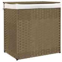 Cesto Portabiancheria con 2 Sezioni 53x35x57 cm Polyrattancod mxl 133375