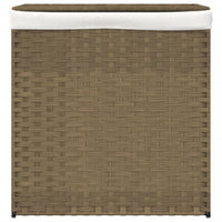 Cesto Portabiancheria con 2 Sezioni 53x35x57 cm Polyrattan 372034