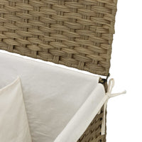 Cesto Portabiancheria con 2 Sezioni 53x35x57 cm Polyrattan 372034