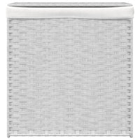 Cesto Portabiancheria 2 Sezioni Bianco 53x35x57 cm Polyrattan 372038