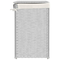 Cesto Portabiancheria 2 Sezioni Bianco 53x35x57 cm Polyrattan 372038