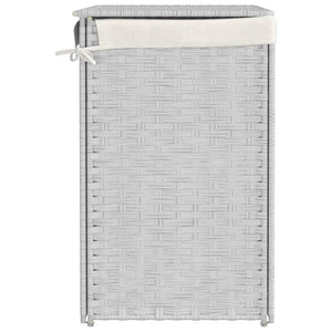 Cesto Portabiancheria 2 Sezioni Bianco 53x35x57 cm Polyrattan 372038