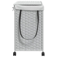 Cesto Portabiancheria con Ruote Bianco 60x35x60,5 cm Rattan 372043