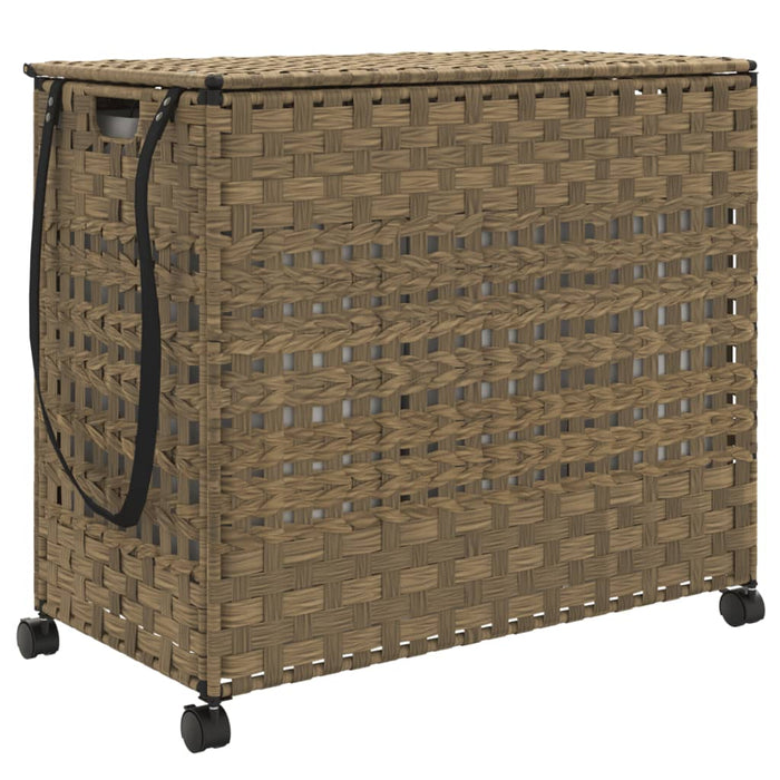 Cesto Portabiancheria con Ruote 66x35x60 cm Rattan 372044