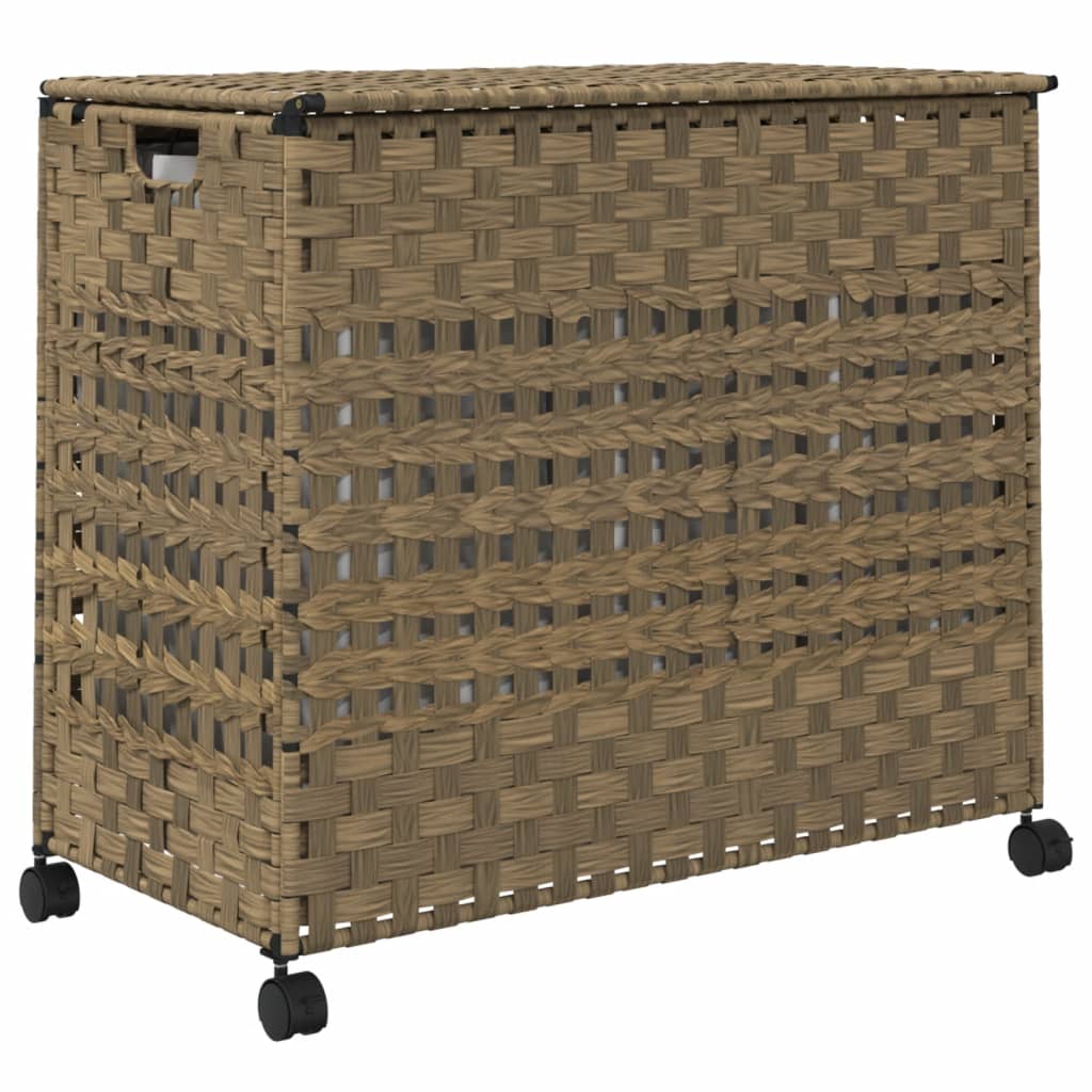 Cesto Portabiancheria con Ruote 66x35x60 cm Rattan 372044