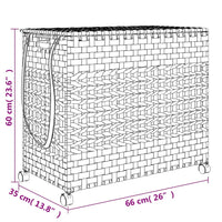 Cesto Portabiancheria con Ruote 66x35x60 cm Rattan 372044