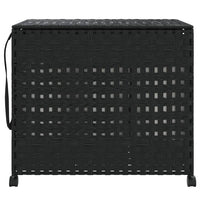 Cesto Portabiancheria con Ruote Nero 66x35x60 cm Rattan 372047