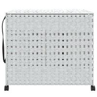 Cesto Portabiancheria con Ruote Bianco 66x35x60 cm Rattan 372048