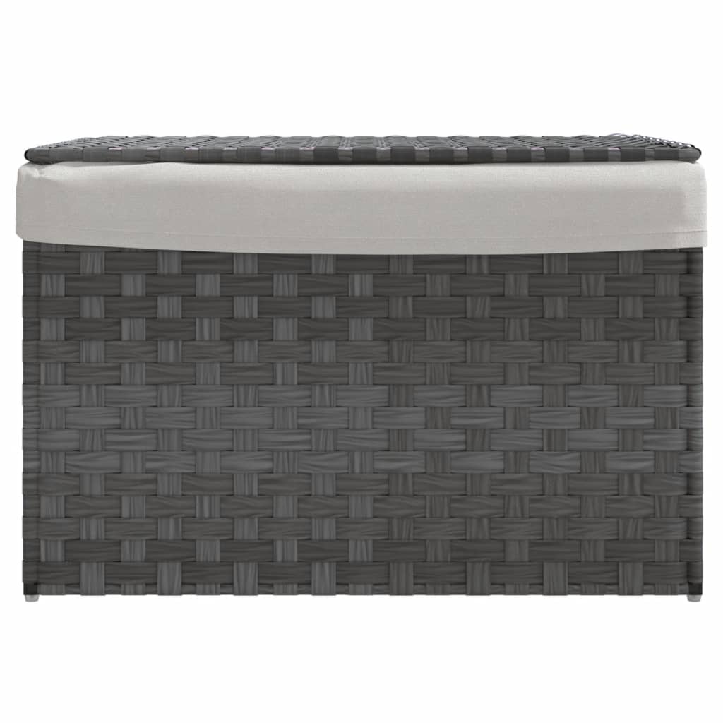 Cesto Portabiancheria Coperchio Grigio 55,5x35x34 cm Polyrattancod mxl 85654