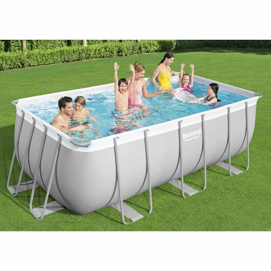 Bestway Set Piscina Power Steel Rettangolare 412x201x122 cm 3202531