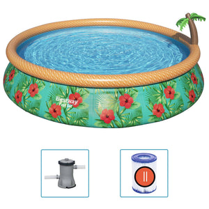 Bestway Set Piscina Gonfiabile Palme Paradisiache Fast Set 457x84 cmcod mxl 69865