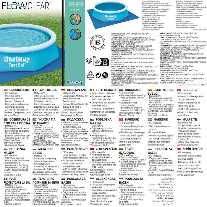 Bestway Telo Base Piscina Flowclear 274x274 cm 3202590