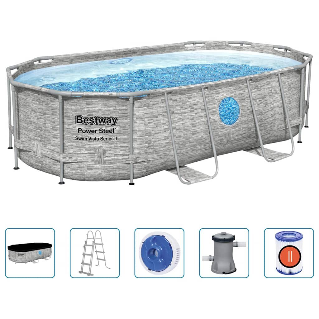 Bestway Set Piscina Power Steel 427x250x100 cm 3202671