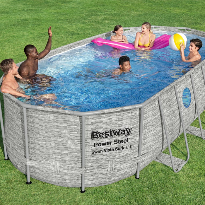 Bestway Set Piscina Power Steel Swim Vista Series 549x274x122 cmcod mxl 117835