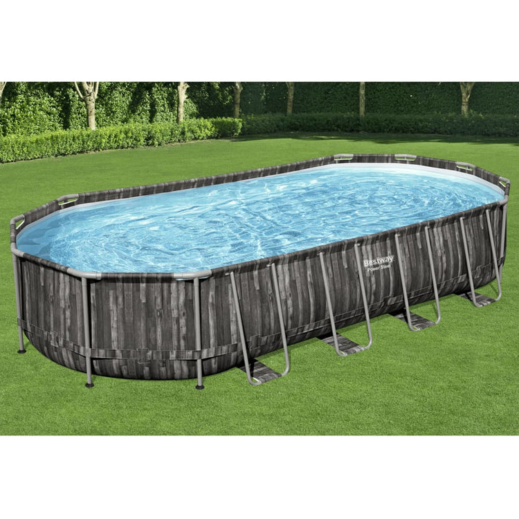 Bestway Set Piscina Ovale 7,32x3,66x1,22 m