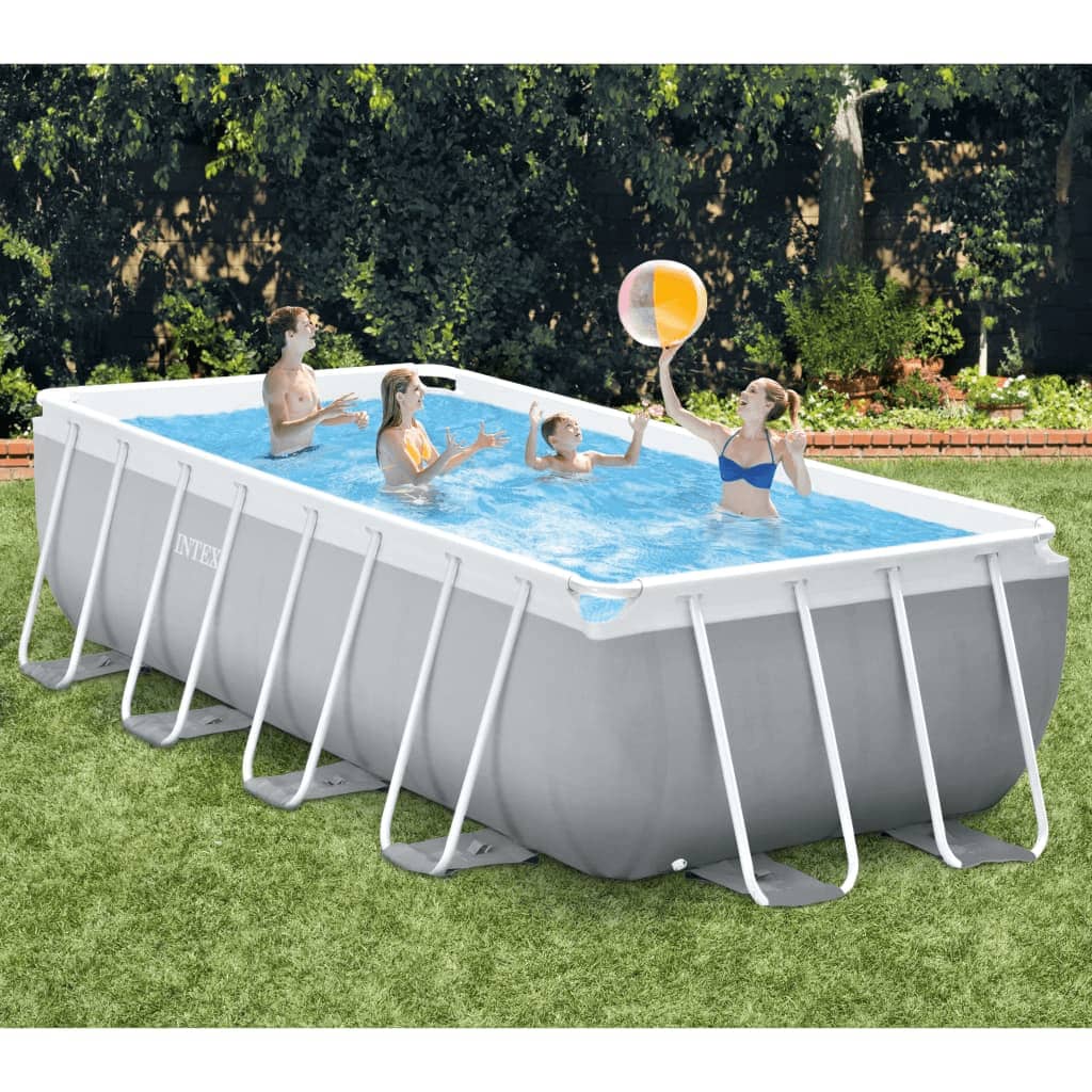 INTEX Set Piscina Rettangolare Prism Frame 488x244x107 cm 3202761