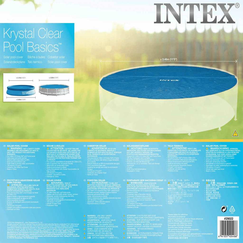 INTEX Copertura Solare per Piscina Rotonda 366 cm 3202784