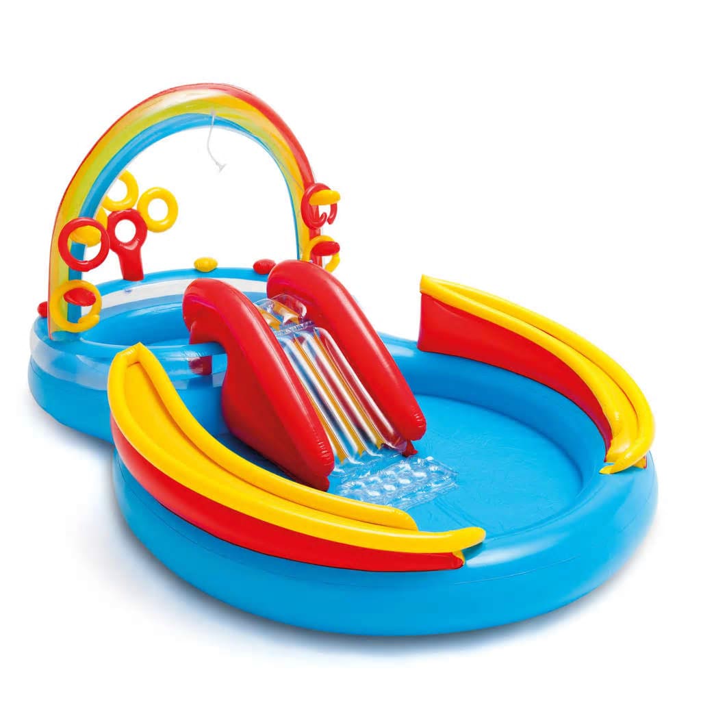 INTEX Piscina Gonfiabile Rainbow Ring Play Center 297x193 x135 cm 3202797