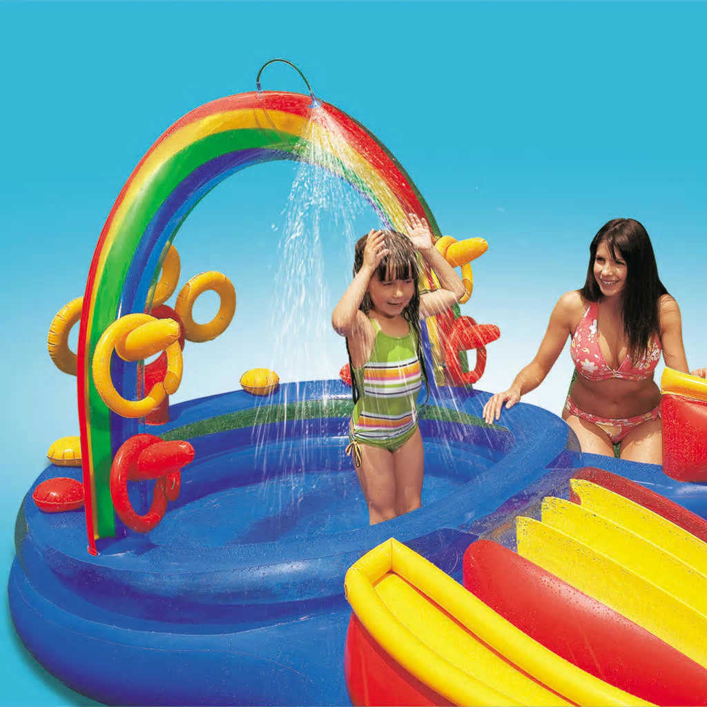 INTEX Piscina Gonfiabile Rainbow Ring Play Center 297x193 x135 cm 3202797