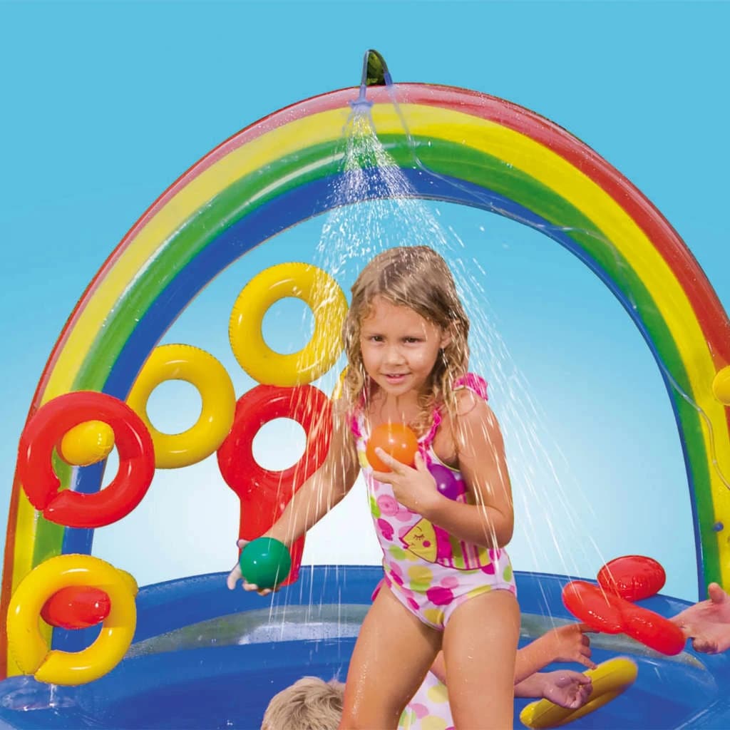 INTEX Piscina Gonfiabile Rainbow Ring Play Center 297x193 x135 cm 3202797