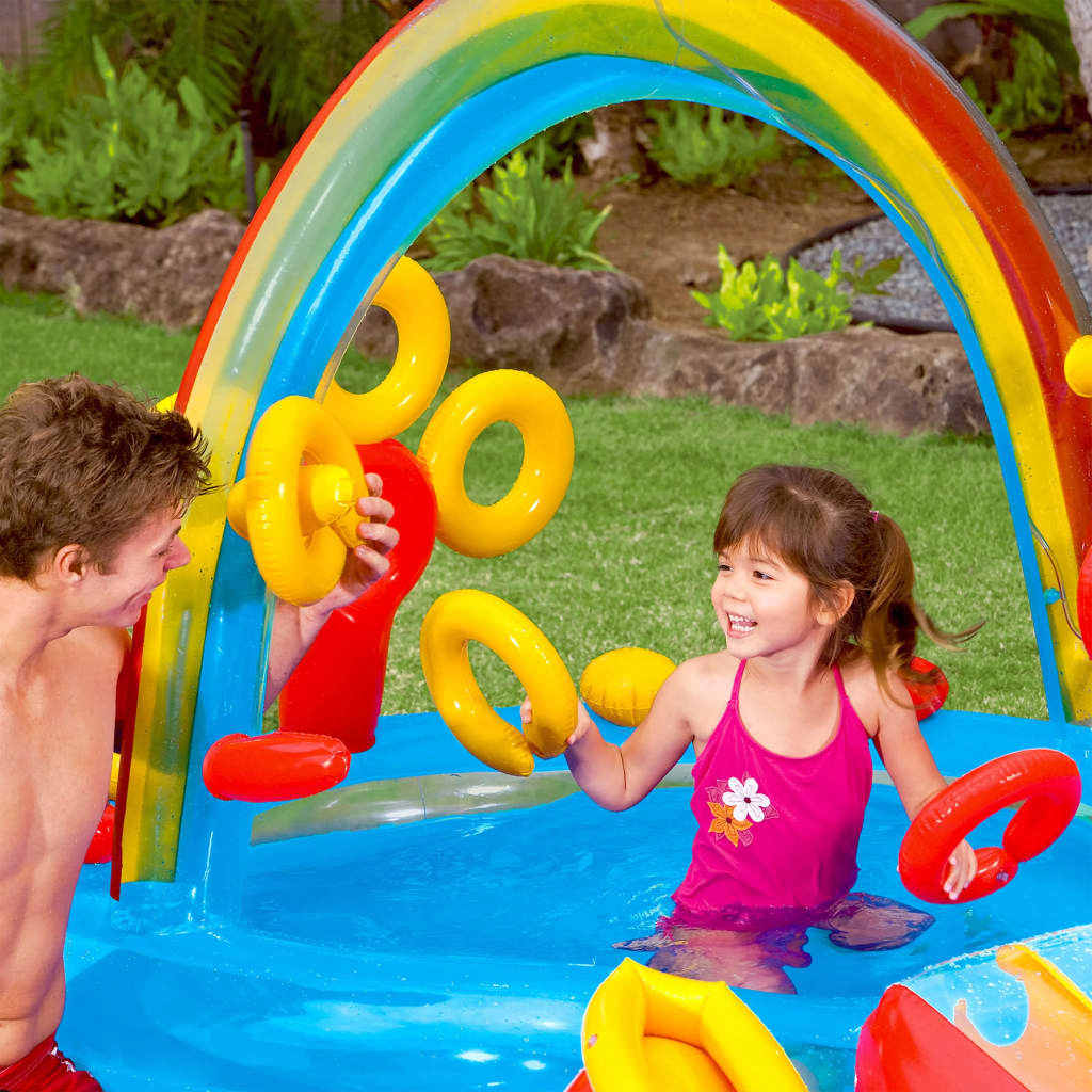 INTEX Piscina Gonfiabile Rainbow Ring Play Center 297x193 x135 cm 3202797