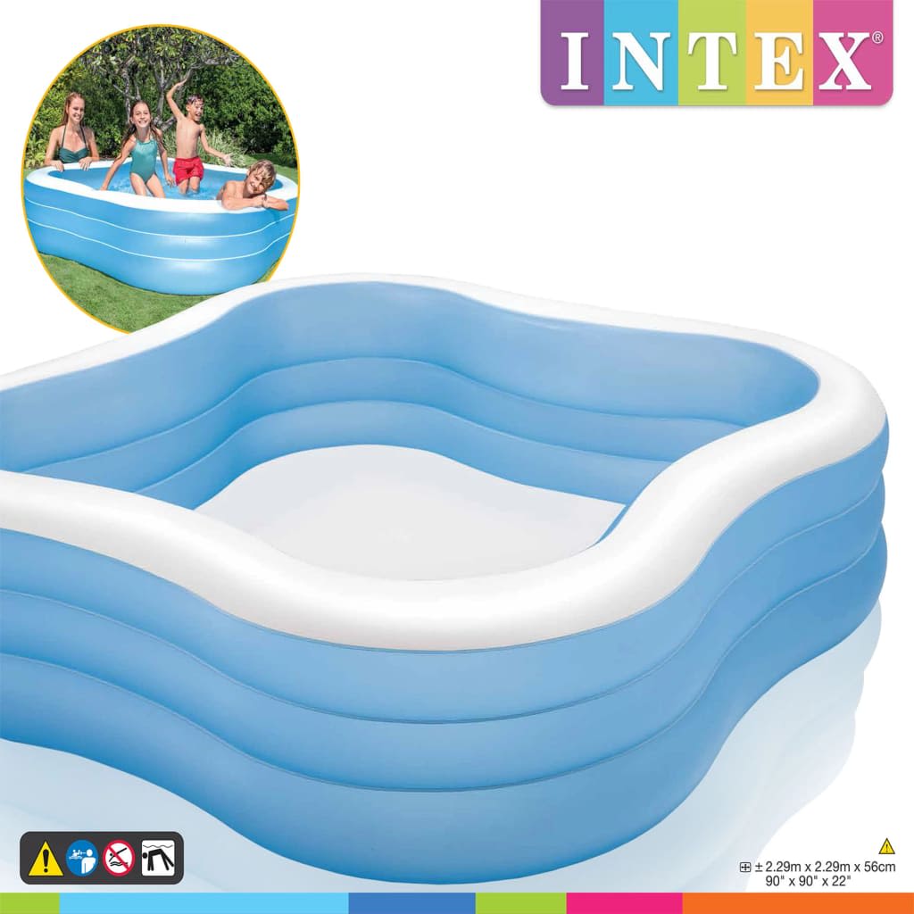 INTEX Piscina Gonfiabile Swim Center Beach Wave 229x229x56 cm 57495NP 3202799