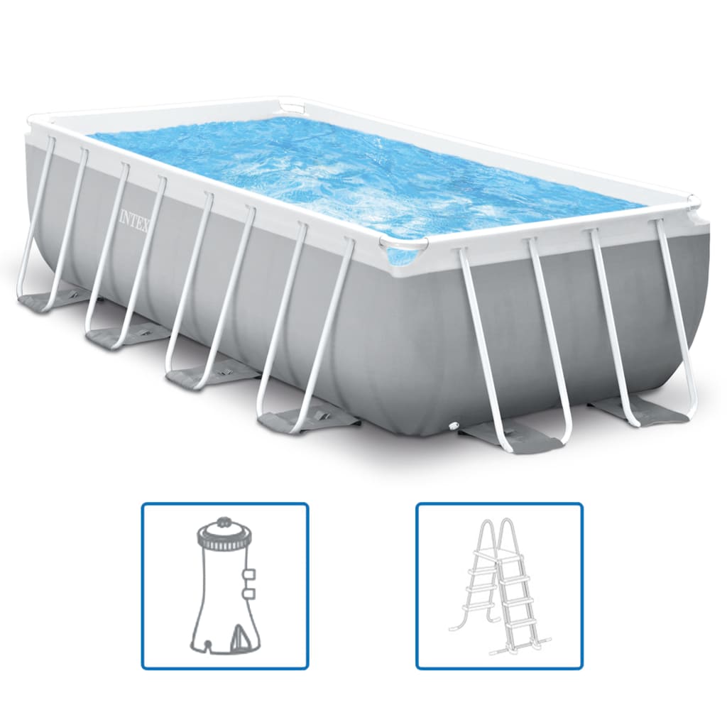 INTEX Set Piscina Prism Frame Rettangolare 400x200x100 cm 3202845