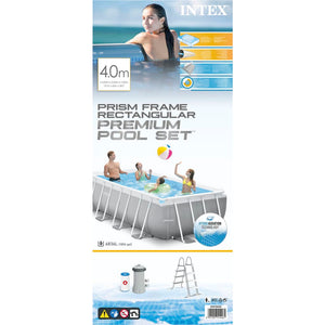 INTEX Set Piscina Prism Frame Rettangolare 400x200x100 cm 3202845