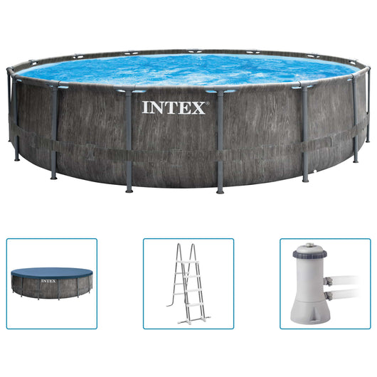 INTEX Set Piscina Greywood Prism Frame Premium 457x122 cm 3202889